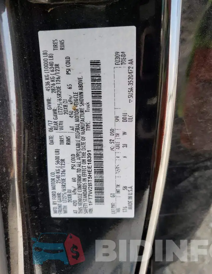 1FT7W2BT5HEE18391 Photo# 12