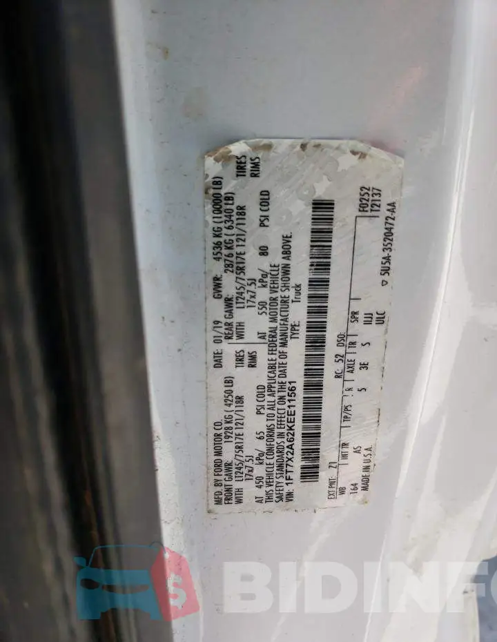1FT7X2A62KEE11561 Photo# 12