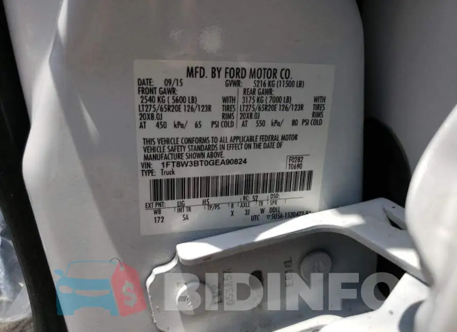 1FT8W3BT0GEA90824 Photo# 12