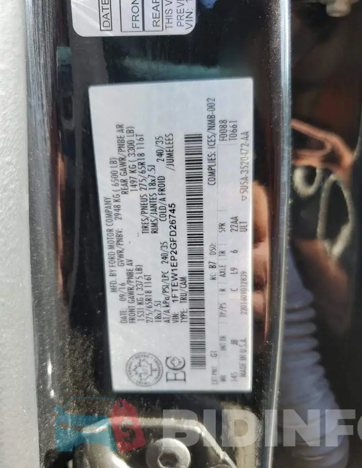 1FTEW1EP2GFD26745 Photo# 13