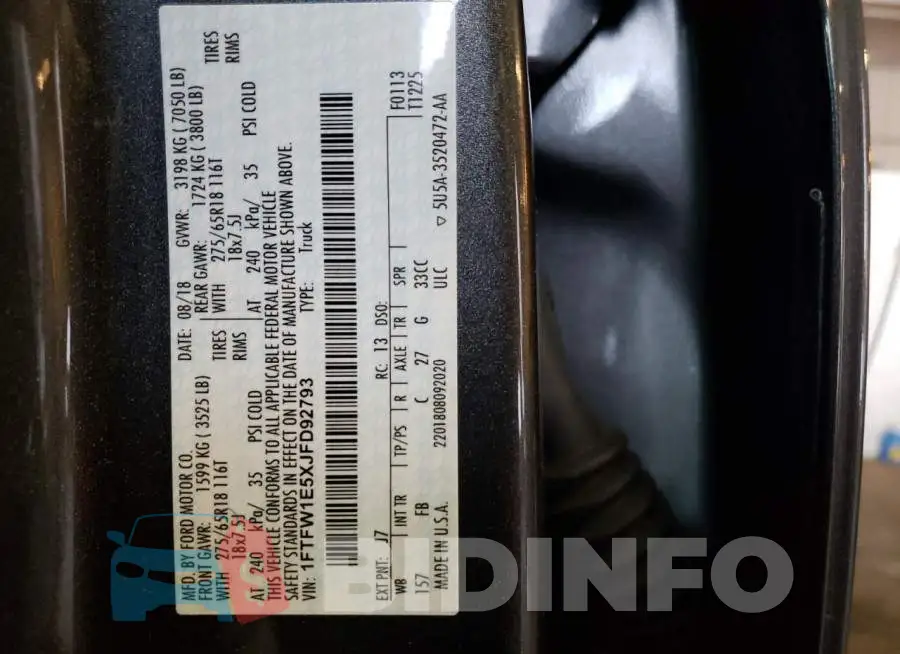 1FTFW1E5XJFD92793 Photo# 13