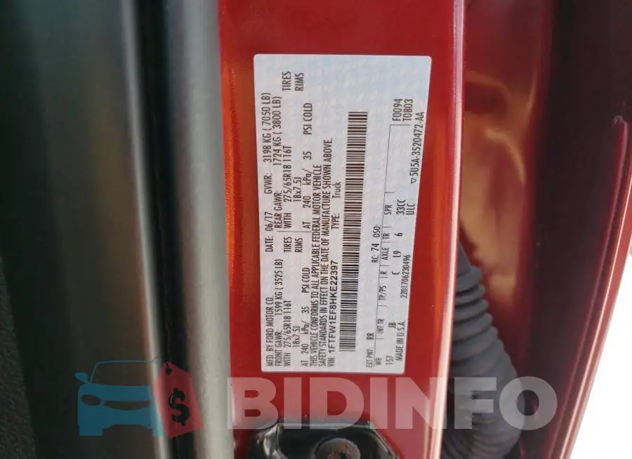 1FTFW1EF8HKE22397 Photo# 12