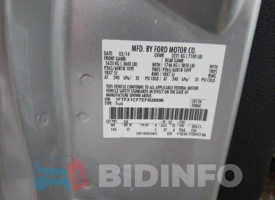 1FTFX1CF7EFB28896 Photo# 12