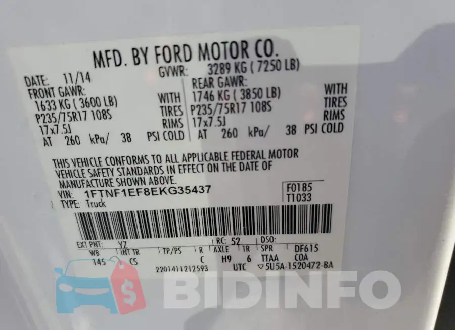 1FTNF1EF8EKG35437 Photo# 12