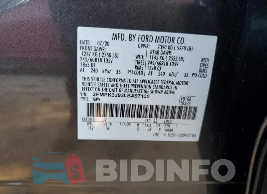 2FMPK3J93LBA97135 Photo# 14