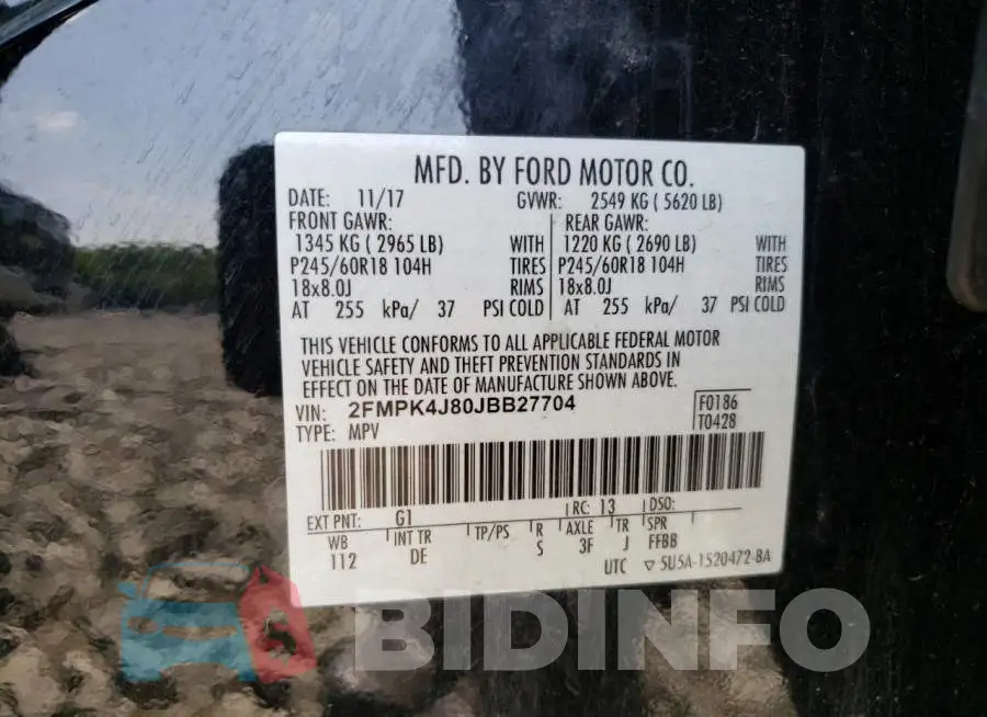 2FMPK4J80JBB27704 Photo# 12