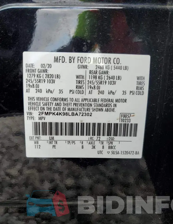 2FMPK4K98LBA72302 Photo# 14