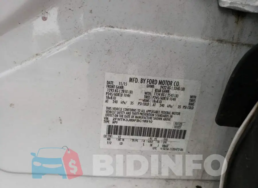 2FMTK3J89FBC18910 Photo# 14