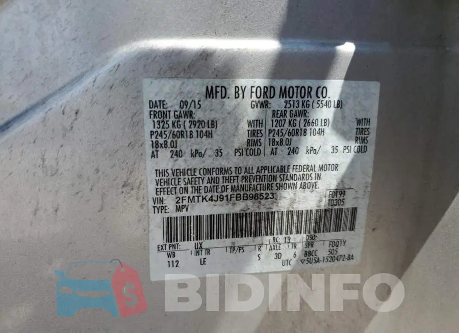 2FMTK4J91FBB98523 Photo# 13