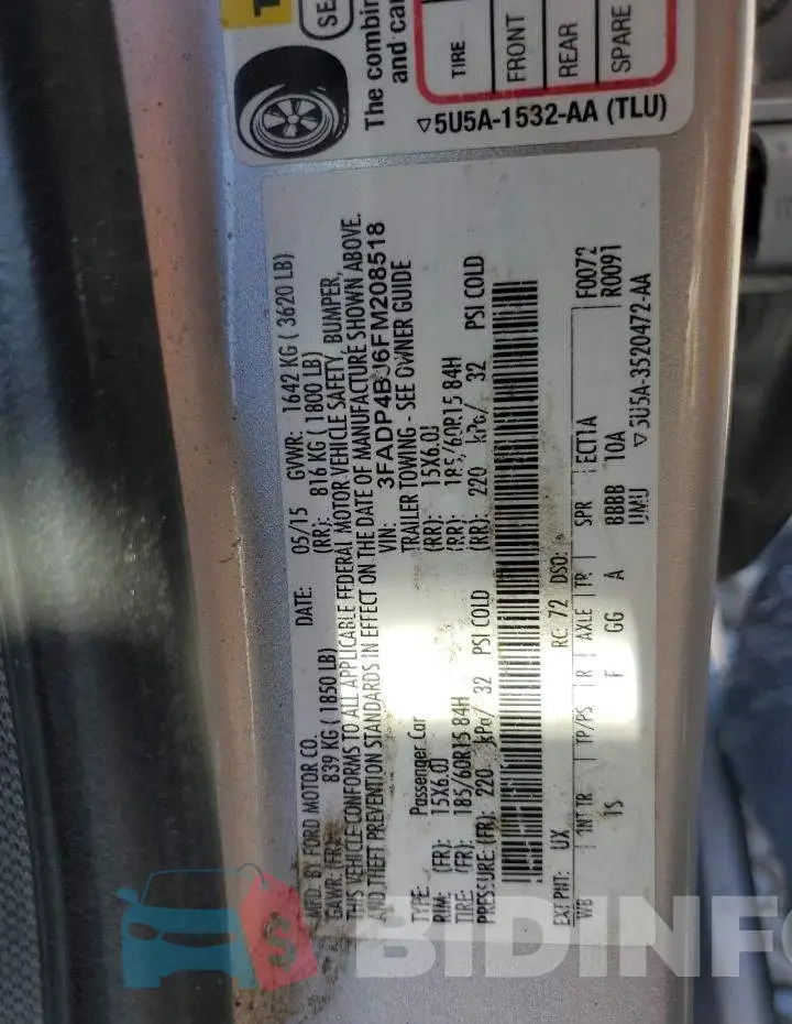 3FADP4BJ6FM208518 Photo# 12