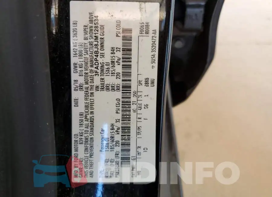 3FADP4BJ8JM128534 Photo# 12