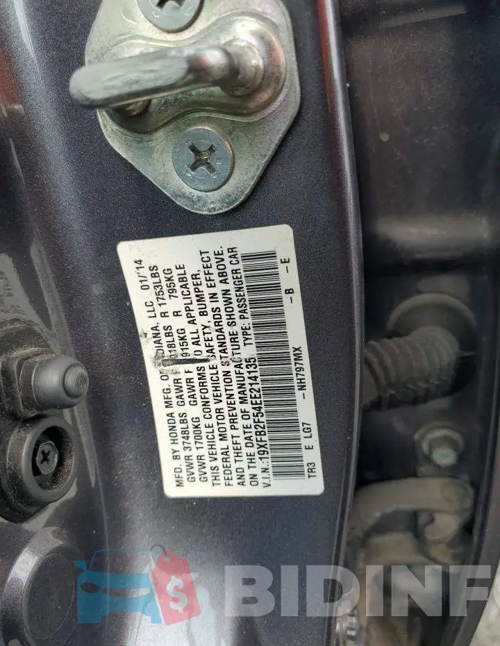 19XFB2F54EE214135 Photo# 13