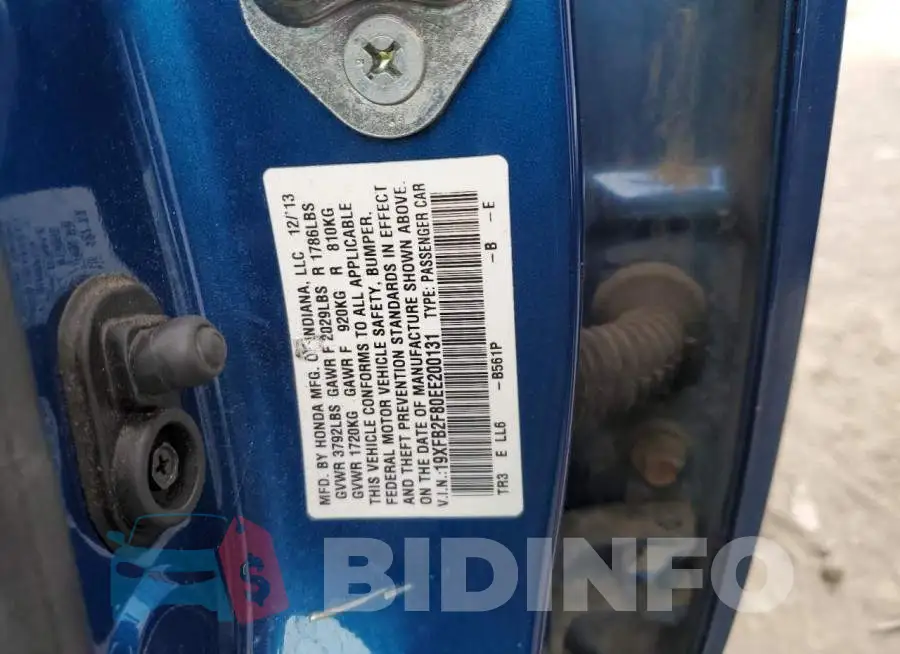 19XFB2F80EE200131 Photo# 12