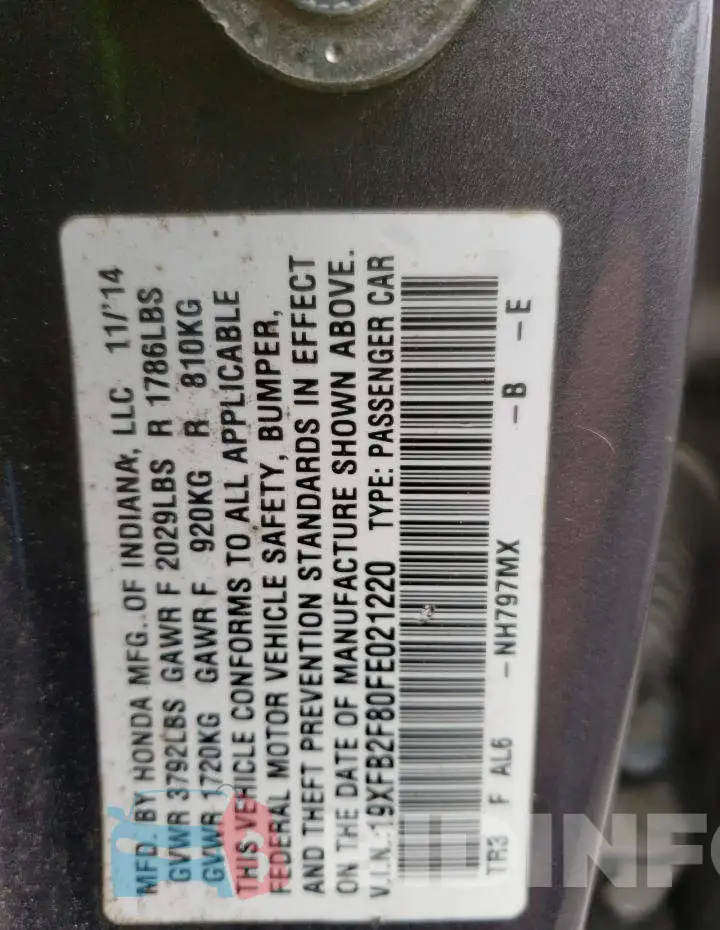 19XFB2F80FE021220 Photo# 12