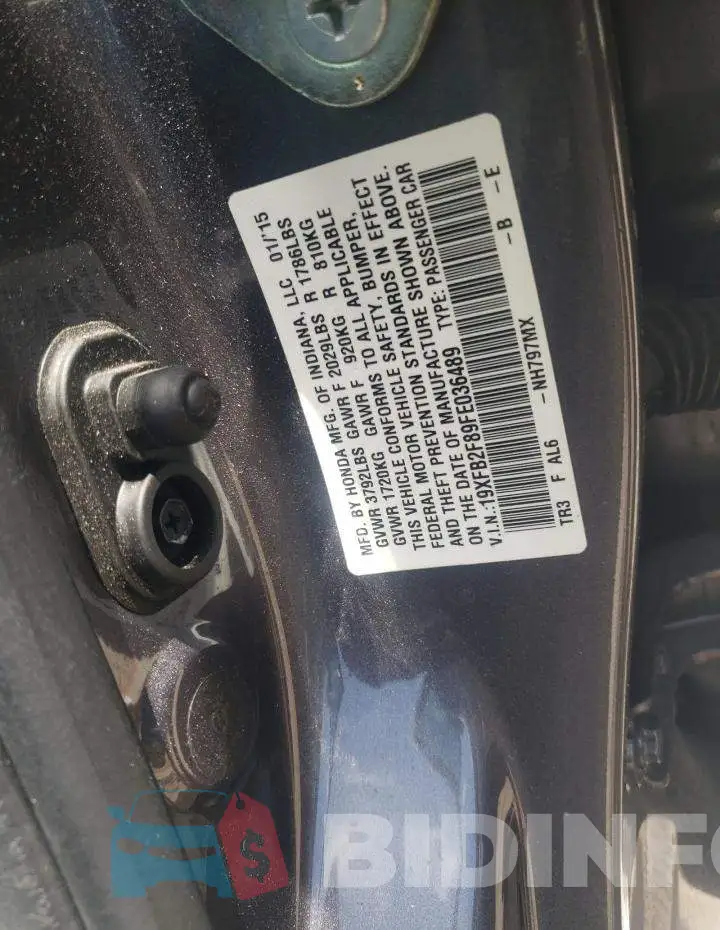 19XFB2F89FE036489 Photo# 13