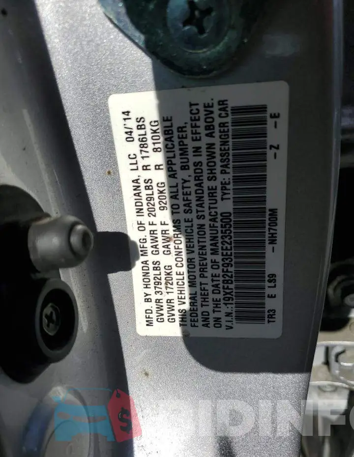 19XFB2F93EE235500 Photo# 13