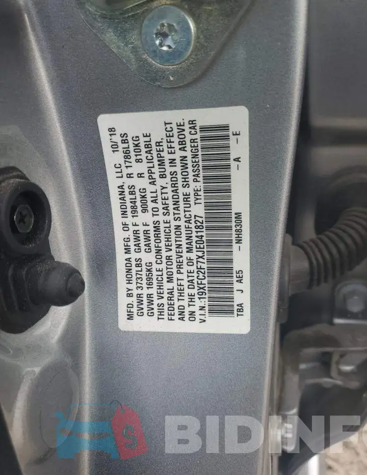 19XFC2F7XJE041827 Photo# 12