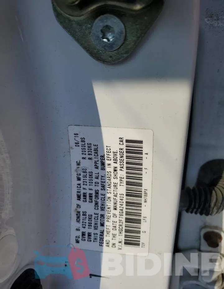 1HGCR2F76GA240405 Photo# 12