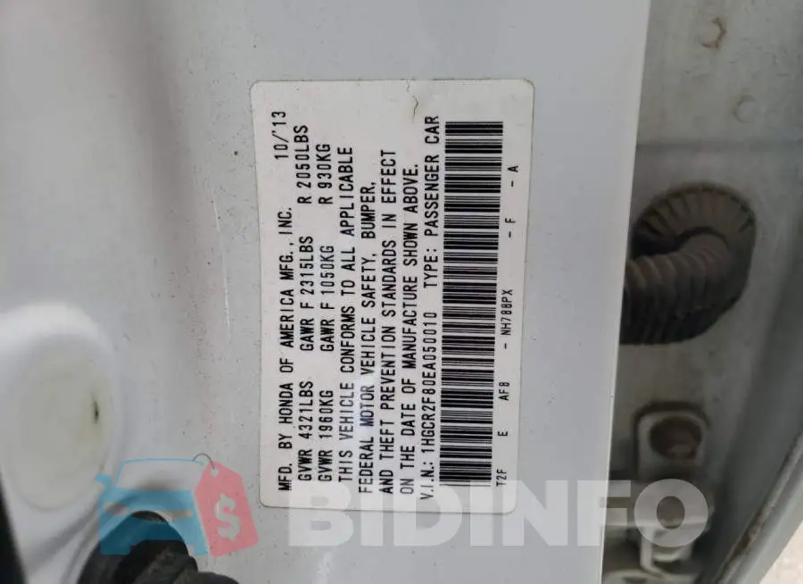 1HGCR2F80EA050010 Photo# 13