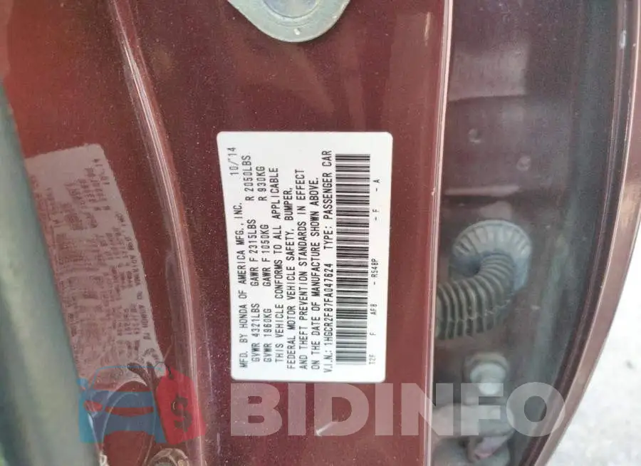 1HGCR2F87FA047624 Photo# 12