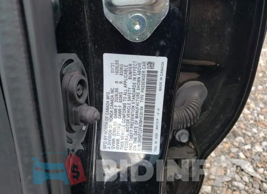 2HGFC2F85MH536164 Photo# 12