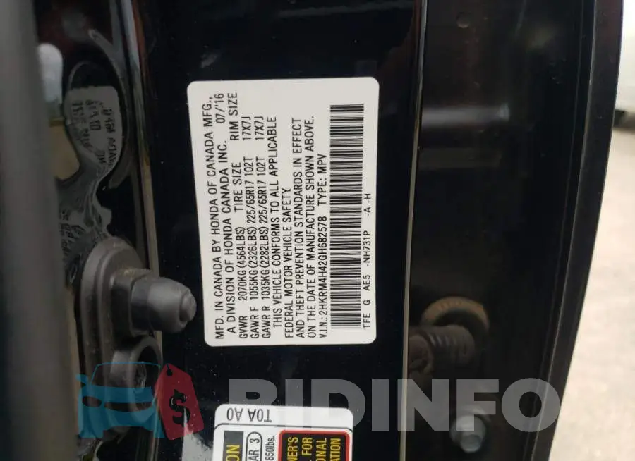 2HKRM4H42GH682578 Photo# 13