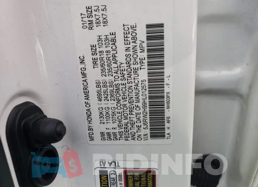 5J6RW2H99HL012575 Photo# 12