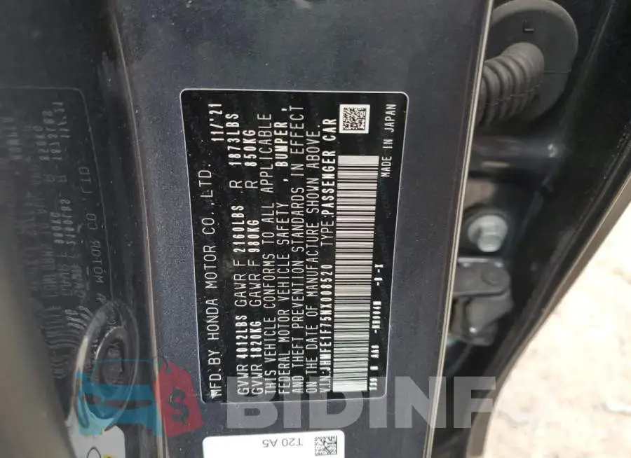 JHMFE1F75NX008520 Photo# 12
