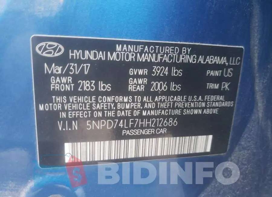 5NPD74LF7HH212686 Photo# 12