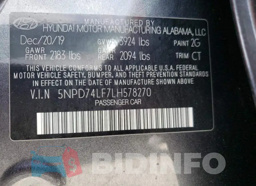 5NPD74LF7LH578270 Photo# 12