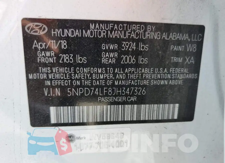 5NPD74LF8JH347326 Photo# 12