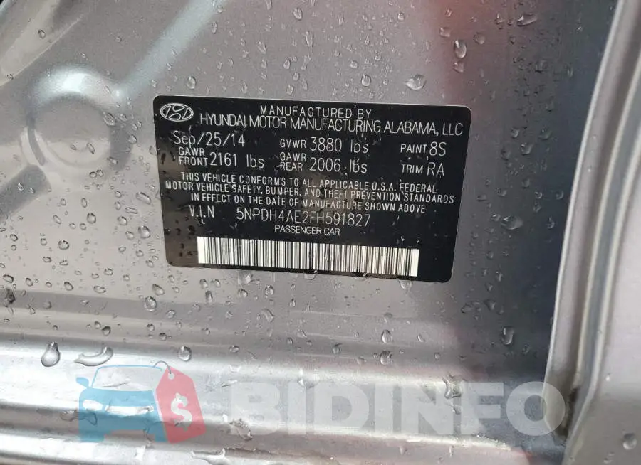 5NPDH4AE2FH591827 Photo# 13
