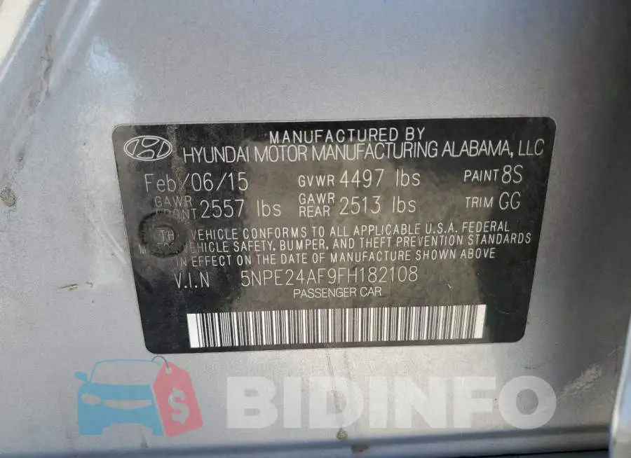 5NPE24AF9FH182108 Photo# 12