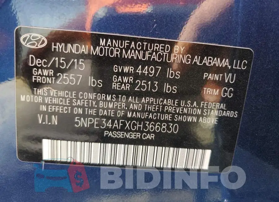 5NPE34AFXGH366830 Photo# 12