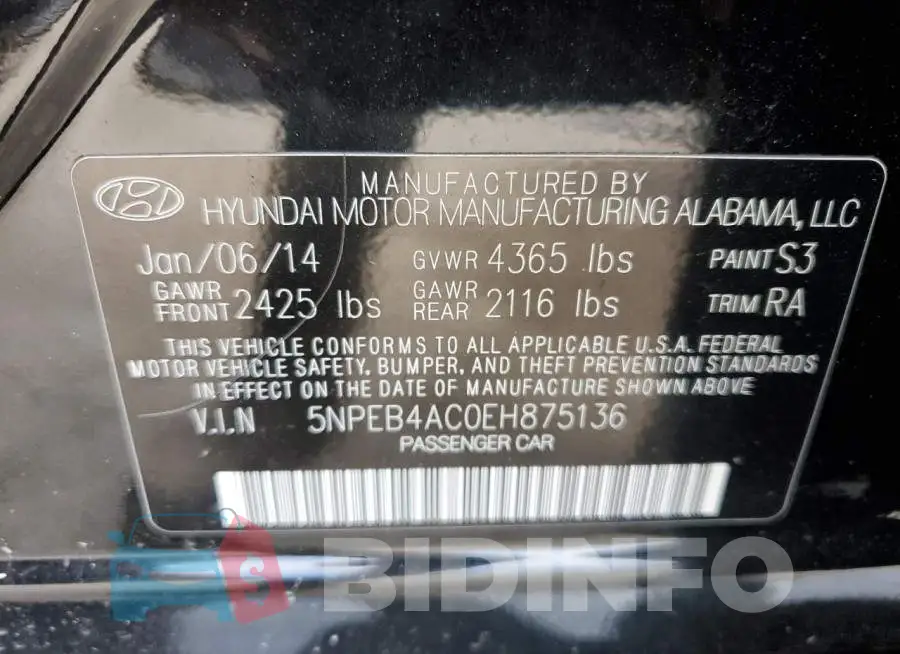 5NPEB4AC0EH875136 Photo# 13