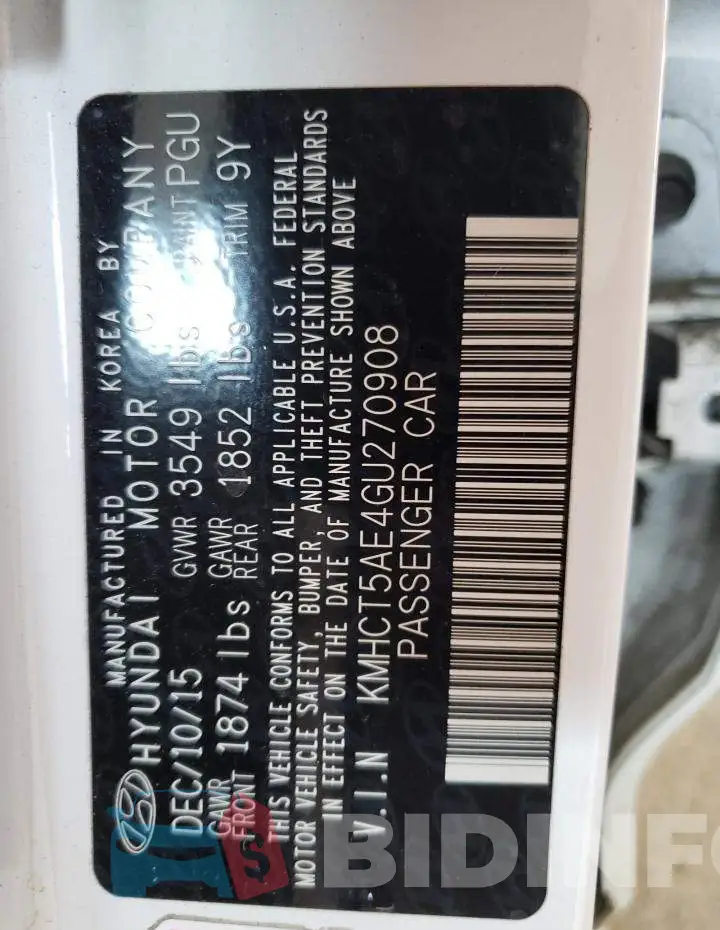 KMHCT5AE4GU270908 Photo# 13