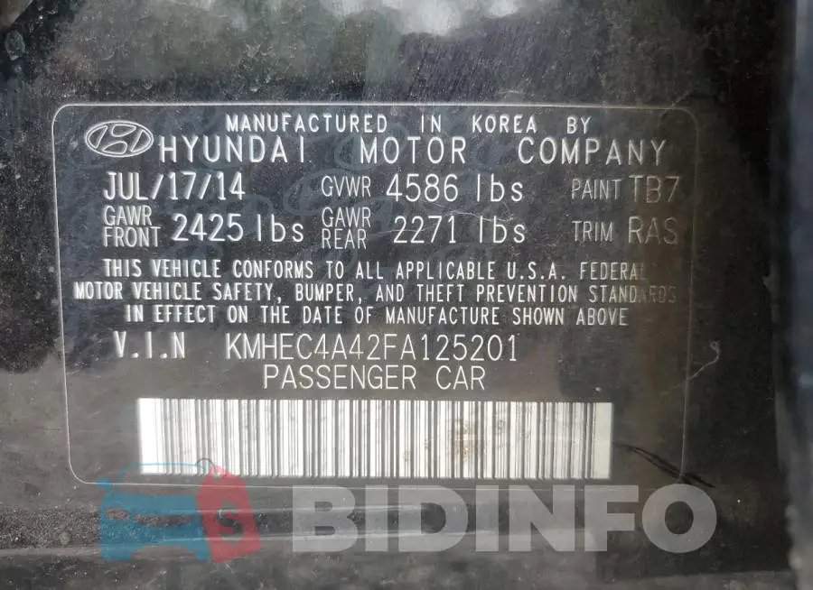 KMHEC4A42FA125201 Photo# 12