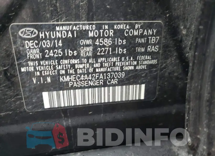 KMHEC4A42FA137039 Photo# 13