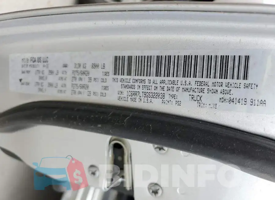 1C6RR7LT9GS322038 Photo# 12