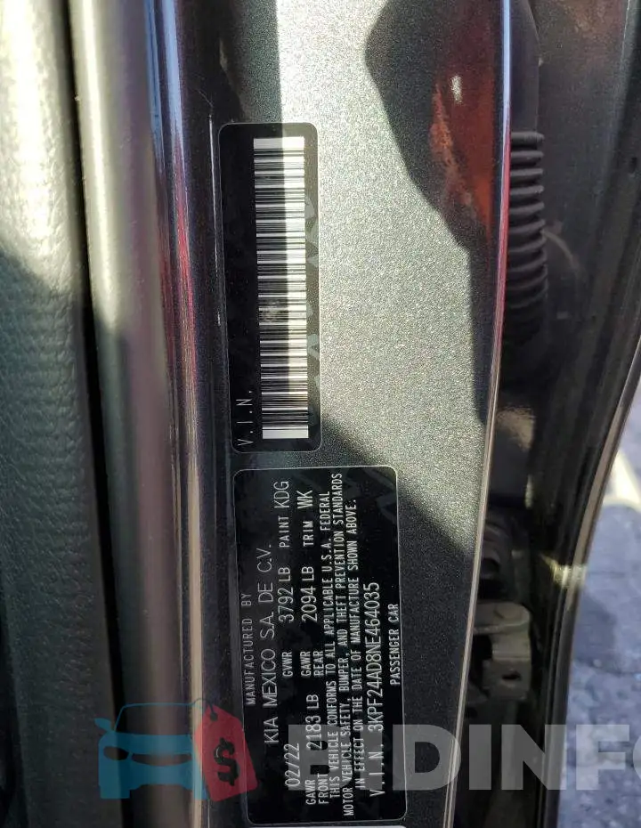 3KPF24AD8NE464035 Photo# 12