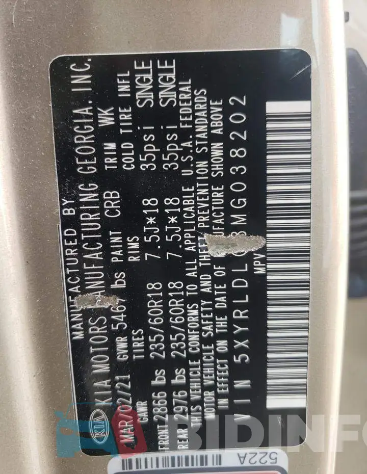 5XYRLDLC8MG038202 Photo# 13