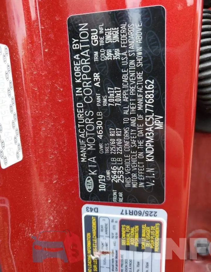 KNDPM3AC5L7768162 Photo# 13