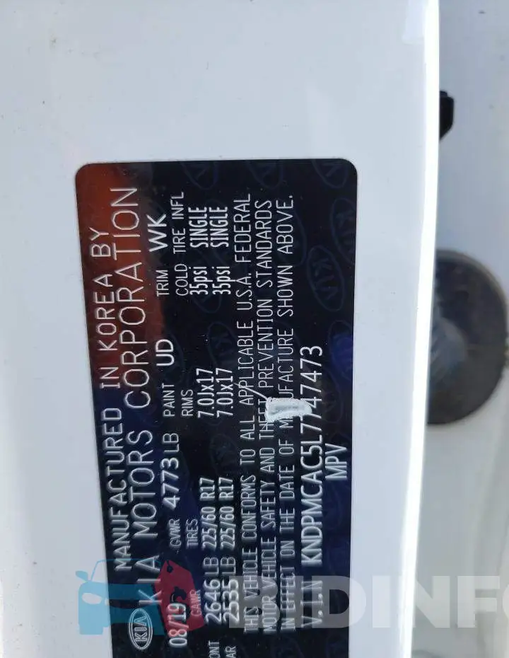KNDPMCAC5L7747473 Photo# 13