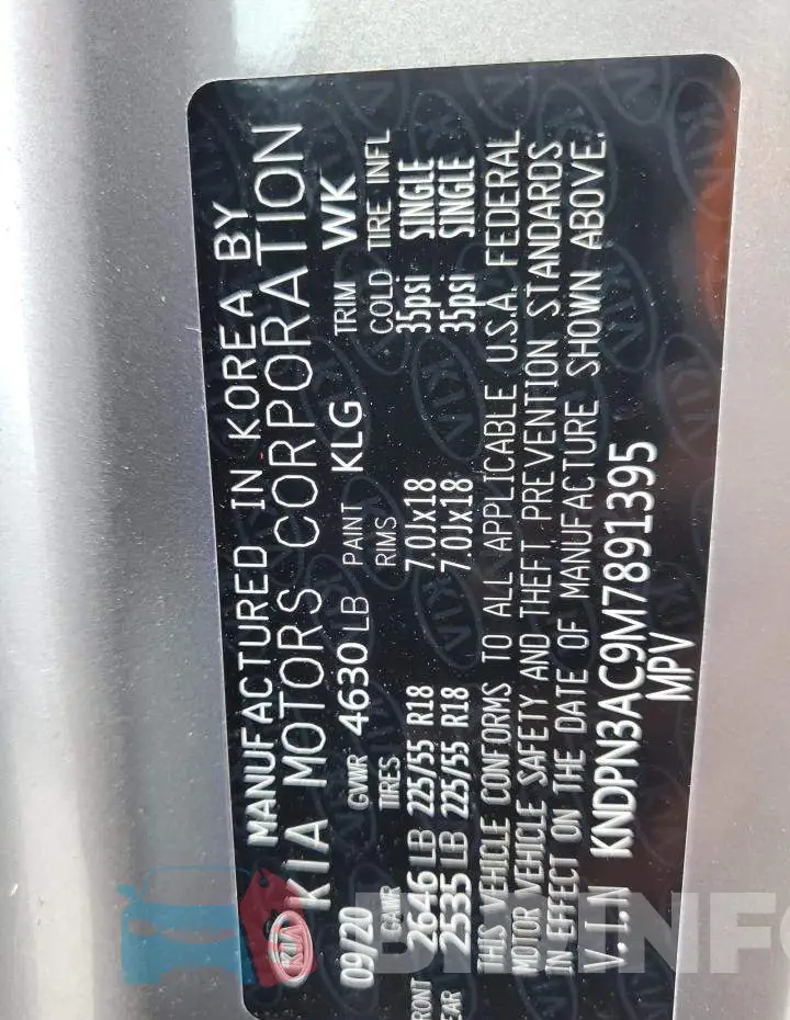 KNDPN3AC9M7891395 Photo# 14