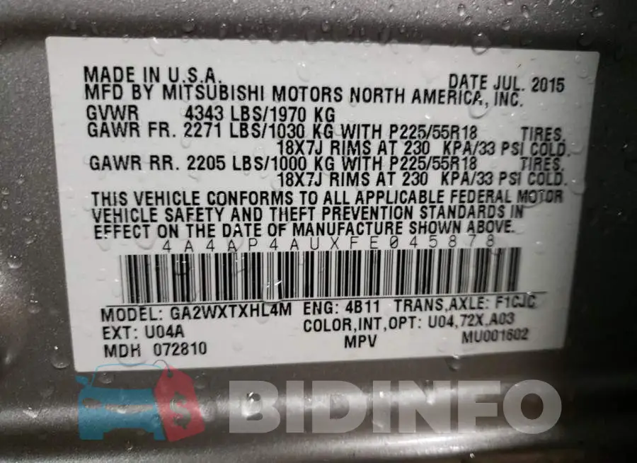 4A4AP4AUXFE045878 Photo# 10