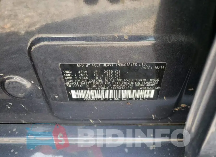 4S3BNBL69F3028358 Photo# 12