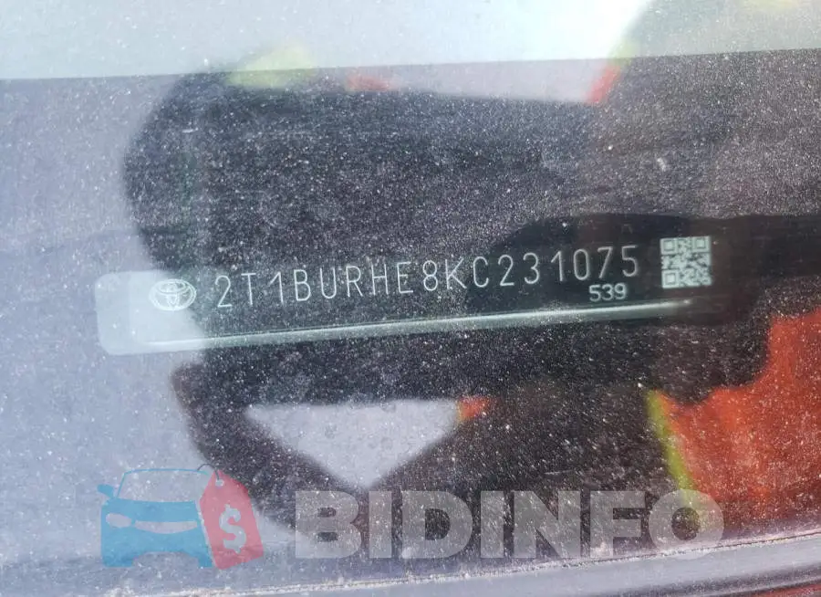 2T1BURHE8KC231075 Photo# 12