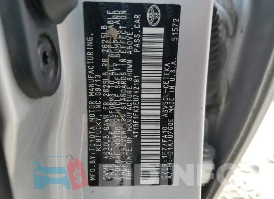 4T1BF1FKXEU742181 Photo# 13