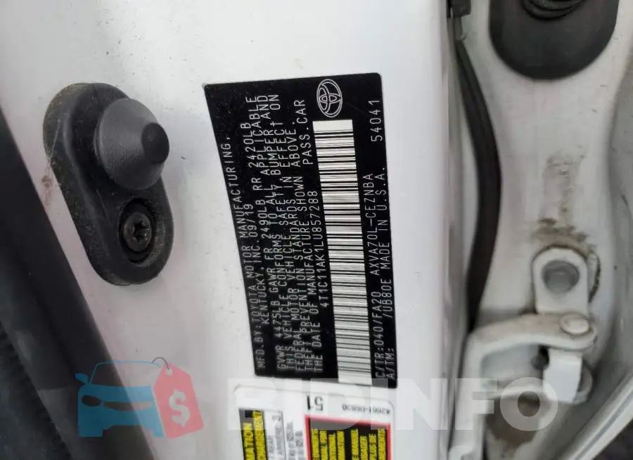 4T1C11AK1LU857288 Photo# 12