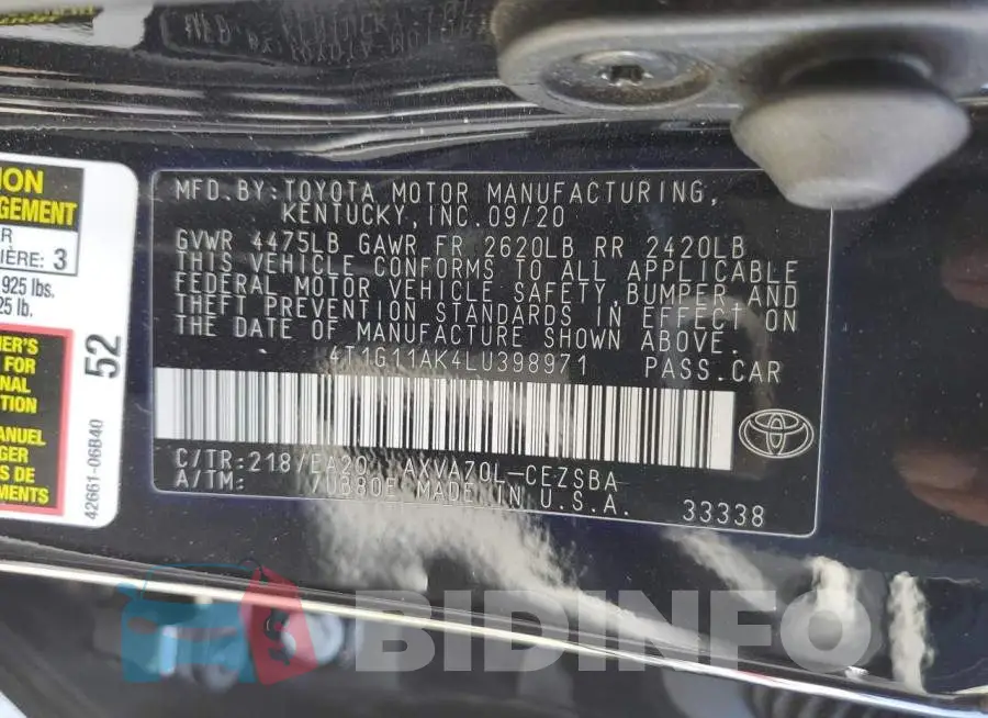 4T1G11AK4LU398971 Photo# 12